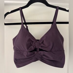 Athleta Cinched Longline Purple Sports Bra